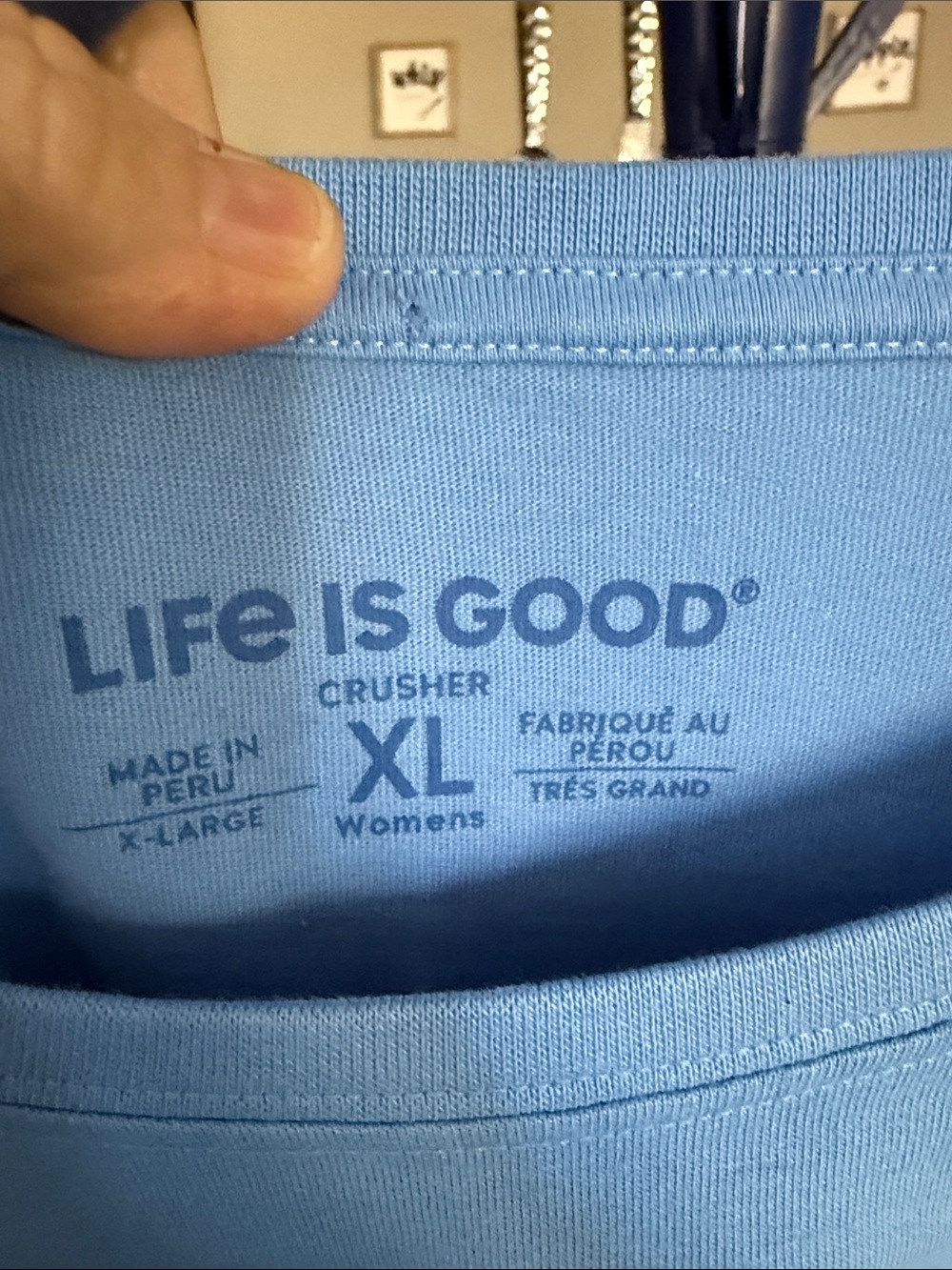 Life Is Good NWT Mama Bear Crusher Tee in Sky Blue. Size XL - Picture 2 of 5
